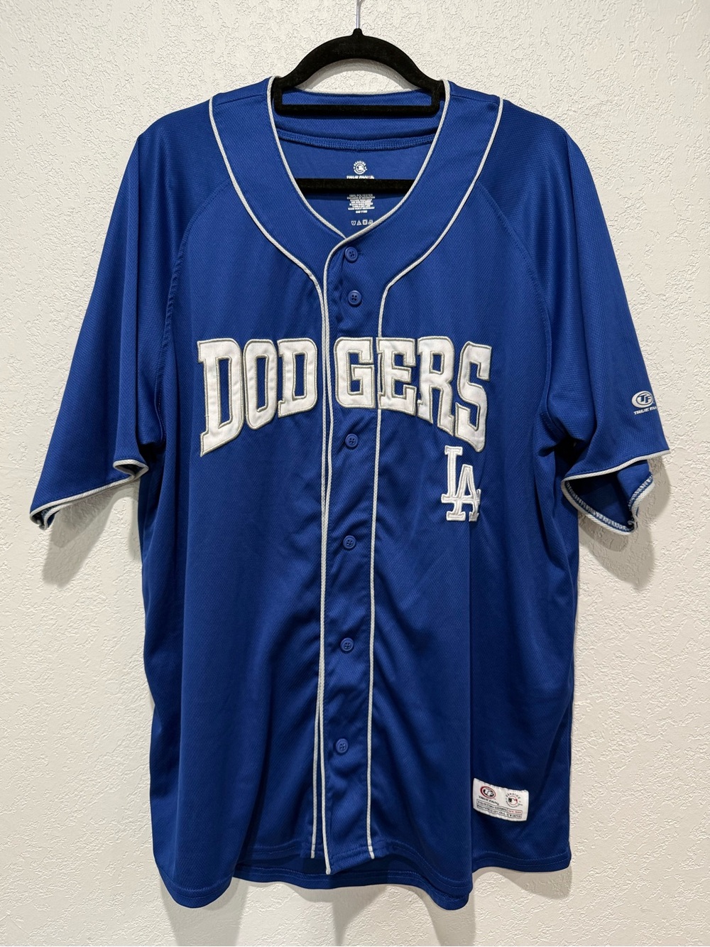 Majestic Dodgers Royal Blue Button-Front Baseball Jersey
